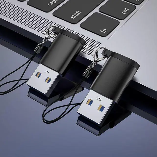 Alt view image 2 of 7 - USB 3.0 to USB C Adapter 2 Pack USB C Female to A Male Charger Converter for Samsung Galaxy S23 S24 iPhone 15 Pro Max Plus Airpods iPad