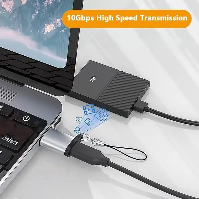 Alt view image 5 of 7 - USB 3.0 to USB C Adapter 2 Pack USB C Female to A Male Charger Converter for Samsung Galaxy S23 S24 iPhone 15 Pro Max Plus Airpods iPad