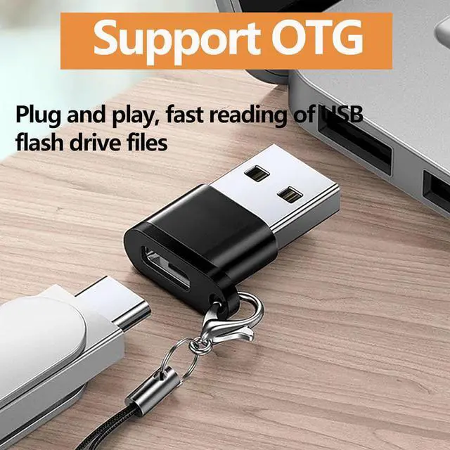Alt view image 4 of 7 - USB 3.0 to USB C Adapter 2 Pack USB C Female to A Male Charger Converter for Samsung Galaxy S23 S24 iPhone 15 Pro Max Plus Airpods iPad