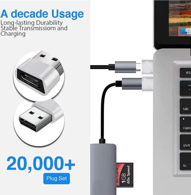 Alt view image 2 of 5 - USB to USB C Adapter [2Pack] iPhone 16 16e 15 Pro Max Charger Adaptor USBC Female to USB A Male Type C OTG Converter for  Watch  Galaxy S25 S24 iWatch 10 9 SE AirPod iPad mini Air