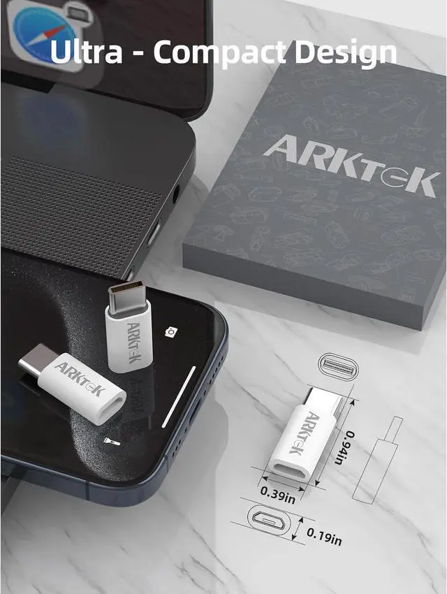 Alt view image 6 of 7 - 6 Pack USB-C Male Micro USB Female Adapter Type C Adapter Fast Data Transfer & Charging Universal Compatible for iPhone 16 15 Pro/16 15 Plus for AirPods 4 Galaxy S24/Note 20 Pixel 9 (White)