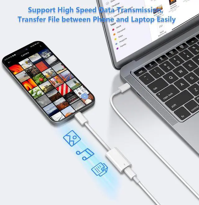 Alt view image 7 of 7 - Lightning to USB C Adapter USB C Male to Lightning Female 60W PD Fast Charging Adapter for iPhone 16/16 Pro/15/15Pro/15+ iPad Pro/iPad Air 5/4 MacBook/Samsung and More Type C Devices -Only Charge