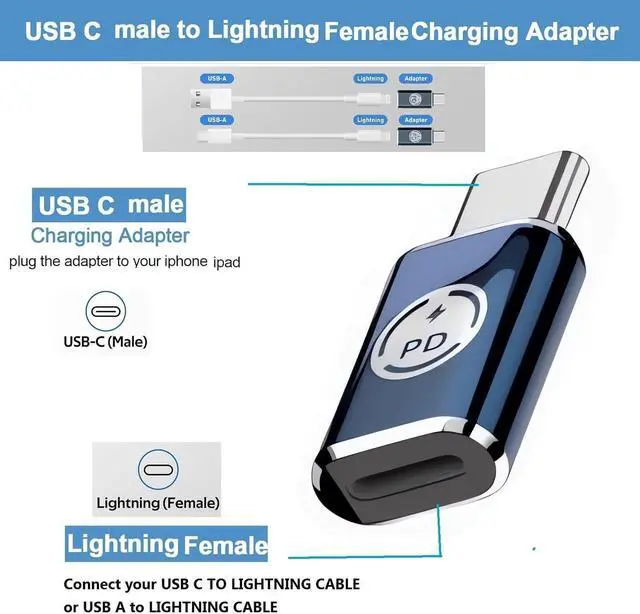 Alt view image 3 of 7 - 4 Pack USB C Adapter for iPhone 16/15 Pro/15 Pro Max/15 Plus [Apple MFi Certified] Support Fast Charging & Data Transfer Type C Charger Connector Cable Charger Adapter Not for Audio/Carplay