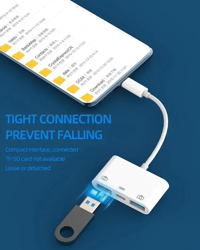 Alt view image 2 of 7 - USB-C to Dual USB A Adapter(3in1) Type-C Charge Cable Accessorie Thunderbolt Charging Port Converter Keyboard Mouse U Disk USB Card Reader OTG Dongle Compatible for Samsung LG Pixel MacBook Pro