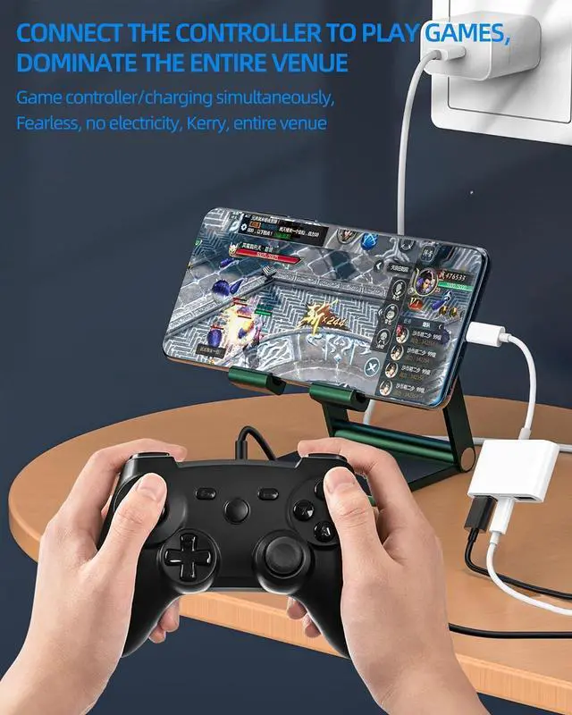 Alt view image 5 of 7 - USB-C to Dual USB A Adapter(3in1) Type-C Charge Cable Accessorie Thunderbolt Charging Port Converter Keyboard Mouse U Disk USB Card Reader OTG Dongle Compatible for Samsung LG Pixel MacBook Pro