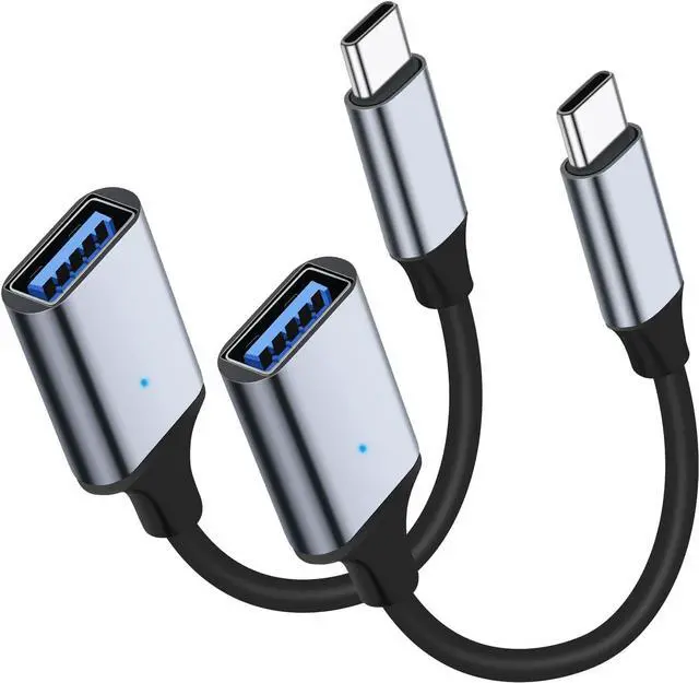 Main image of USB C to USB 3.0 Adapter [2 Pack] Type C Male to USB Female OTG Cable Thunderbolt3 to USB Adapter Compatible for iPhone 16 Pro Max/16 Plus/16/15 iPad MacBook Pro/Air  Galaxy S24/S23/S22/S21