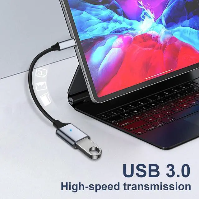 Alt view image 2 of 7 - USB C to USB 3.0 Adapter [2 Pack] Type C Male to USB Female OTG Cable Thunderbolt3 to USB Adapter Compatible for iPhone 16 Pro Max/16 Plus/16/15 iPad MacBook Pro/Air  Galaxy S24/S23/S22/S21