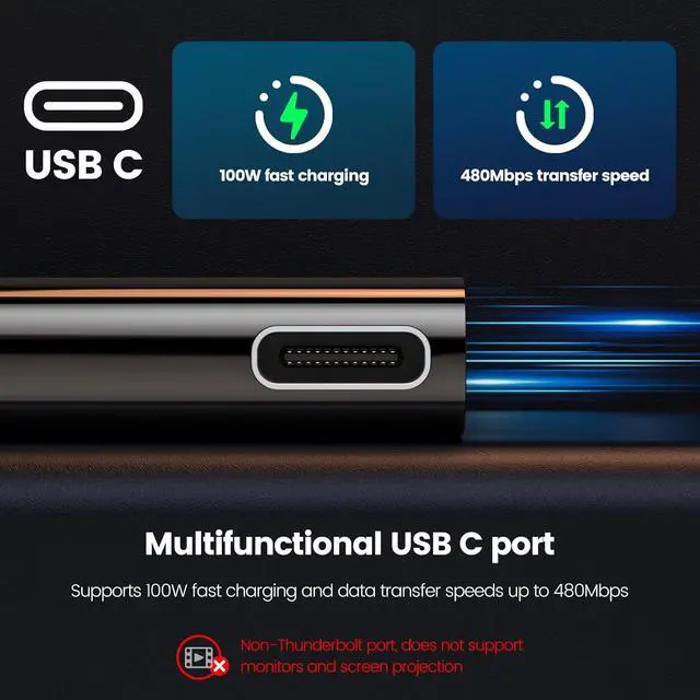Alt view image 5 of 7 - USB C OTG Adapter USB C Splitter with 100W PD Charging USB3.0 to USB C Adapter USB C Splitter Power and Data Supported for Galaxy S24 Quest 3 Google Chromecast 3D Printer Octo4a Pi-KVM