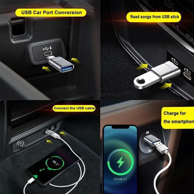 Alt view image 4 of 7 - USB C to USB 3.0 Adapter Type C to USB 3.0 Adapter USB C to USB OTG Adapter Compatible with iPhone 15 Pro/Max iPad pro MacBook Pro Air Google Pixel  Galaxy S24/S23/S22/S21-3 Pack