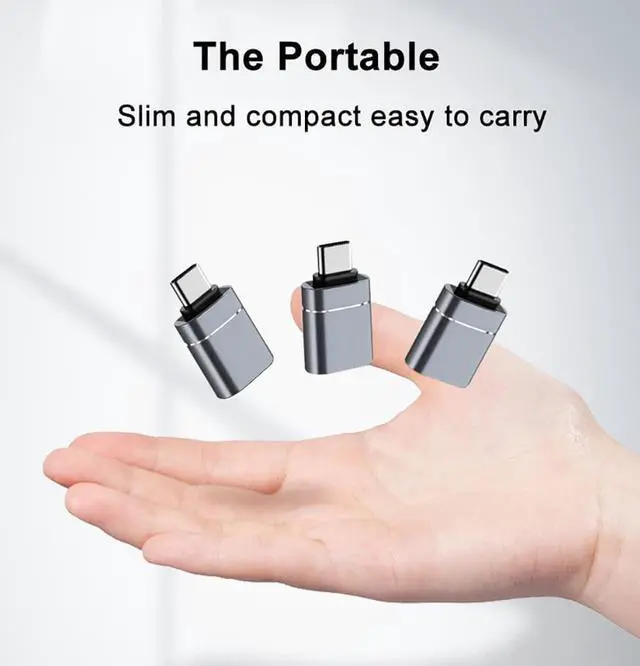 Alt view image 7 of 7 - USB C to USB 3.0 Adapter Type C to USB 3.0 Adapter USB C to USB OTG Adapter Compatible with iPhone 15 Pro/Max iPad pro MacBook Pro Air Google Pixel  Galaxy S24/S23/S22/S21-3 Pack
