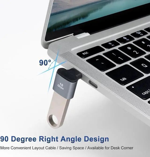 Alt view image 6 of 7 - 90 Degree USB C to USB 3.1 OTG Adapter (2 Pack) Right Angled USBC Type C Male to USB Female Adapter 10G Data Transfer for Smartphone Tablet Laptop