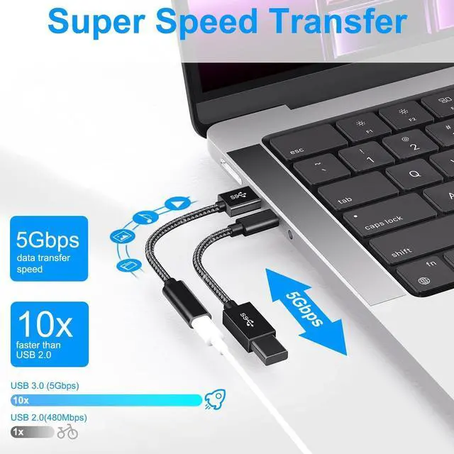 Alt view image 2 of 7 - USB C to USB Adapter 1 Pack USB C to A Male to Female Adapter Compatible with iPhone 15 Pro/Max MacBook Pro/Air Galaxy S20 and More iMac S23 XPS 17