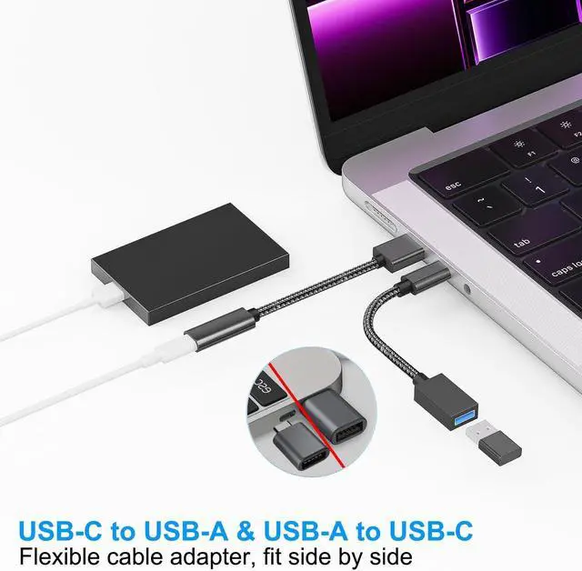 Alt view image 4 of 7 - USB C to USB Adapter 1 Pack USB C to A Male to Female Adapter Compatible with iPhone 15 Pro/Max MacBook Pro/Air Galaxy S20 and More iMac S23 XPS 17