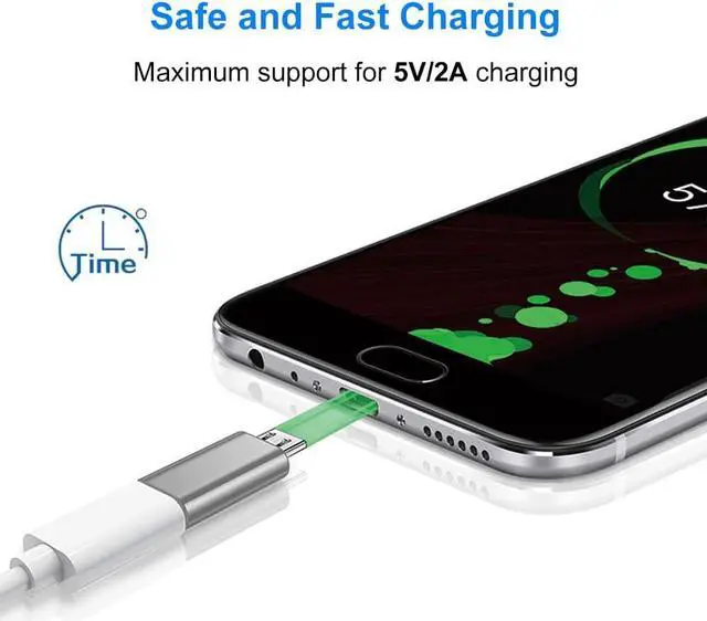 Alt view image 3 of 7 - USB C to Micro USB Adapter USB Type C Female to Micro USB Male Adapter Compatible with  Galaxy S7/S6/S5/S4/S3 Note 5/4/3 Android Phones Tablets and Other microUSB Devices (Grey)