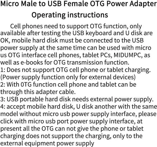 Alt view image 5 of 5 - 2-in-1 Powered Micro USB OTG Adapter 90 Degree Right Angled with Micro USB Power Charging Port 2 Pack