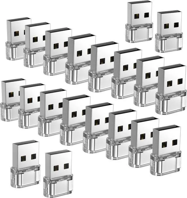 Main image of 20 Pack USB to USB C Transparent Adapter USB C Female to A Male Charger Converter Compatible with Apple Watch iPhone 15 14 13 12 Pro Max Plus Note iPad 9 10 Air 5 Mini 6 Galaxy Pixel and etc.