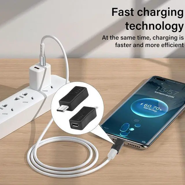 Alt view image 4 of 7 - Micro USB to USB C Adapter Micro-USB Female to Type-C Male Connection Converter Support Charging and Data Transfer Suitable for Mobile Phone Camera Laptop Car Recorder 5Pcs