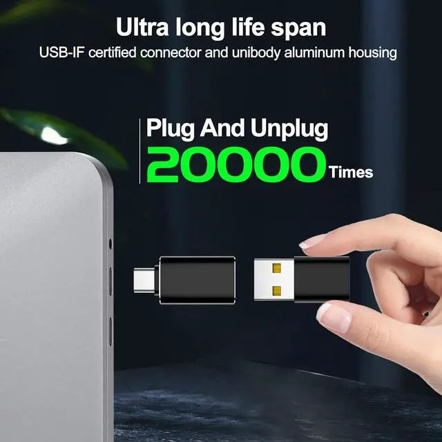 Alt view image 5 of 6 - 4 Pack USB to USB C Adapter & USB C to USB Adapter [2*Type C Female to A Male Charger]&[2*USB C Male to USB 3.0 Female] OTG Converter Rack Adapters for iPhone 15 14 13 Apple Watch Ultra 9 Samsung S24