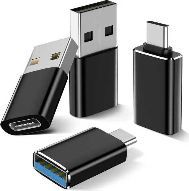 Main image of 4 Pack USB to USB C Adapter & USB C to USB Adapter [2*Type C Female to A Male Charger]&[2*USB C Male to USB 3.0 Female] OTG Converter Rack Adapters for iPhone 15 14 13 Apple Watch Ultra 9 Samsung S24