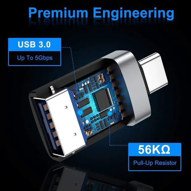 Alt view image 4 of 7 - USB C Male to USB 3.0 Female Adapter 3Pack USBC to USB Adapter MacBook Pro Air Thunderbolt 4 to USB A OTG Converter for Flash Thumb Drive iPad Microsoft Surface Go Mouse Apple iPhone 16 15