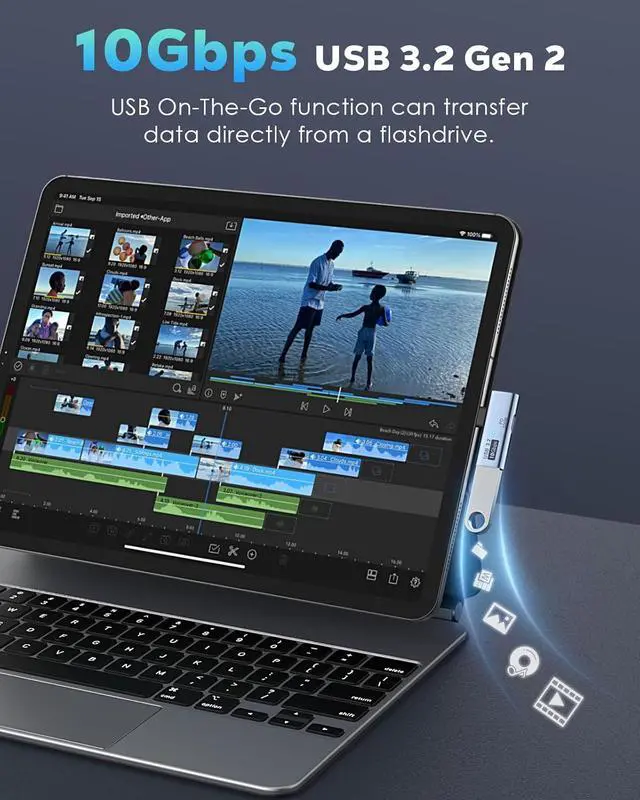 Alt view image 3 of 7 - 2 in 1 USB C to USB 3.2 Adapter with Type-C Charging Port USB C Male to USB Female Adapter OTG Converter for ROG Ally Steam Deck Quest 2 iPhone 15 Series iPad MacBook Type C Devices Gray