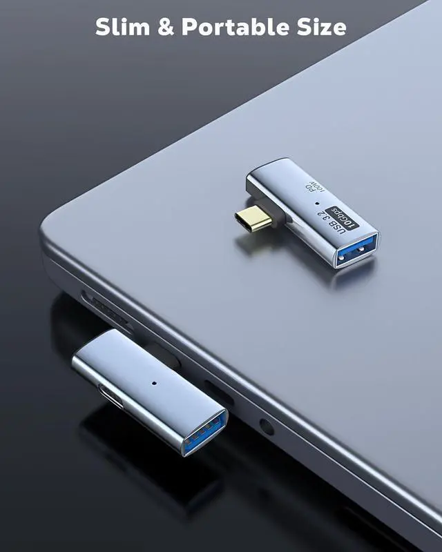 Alt view image 7 of 7 - 2 in 1 USB C to USB 3.2 Adapter with Type-C Charging Port USB C Male to USB Female Adapter OTG Converter for ROG Ally Steam Deck Quest 2 iPhone 15 Series iPad MacBook Type C Devices Gray