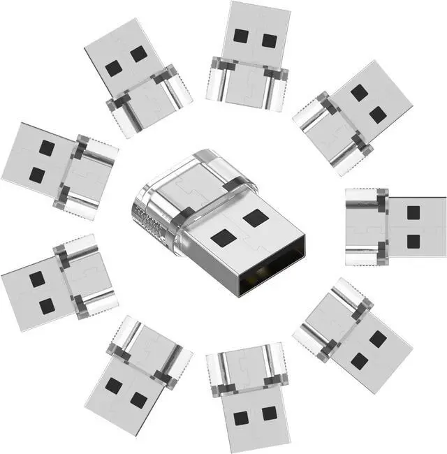 Main image of 10 Pack USB to USB C Adapter USB C Female to A Male Charger Converter Compatible with Apple Watch iPhone 15 14 13 12 Pro Max Plus Note iPad 9 10 Air 5 Mini 6 Galaxy Pixel and etc.(Clear)