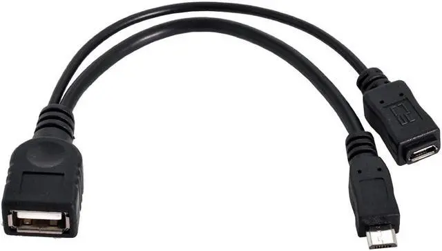 Main image of USB 2.0 to Micro USB OTG Cable with Micro USB Power Supply Port