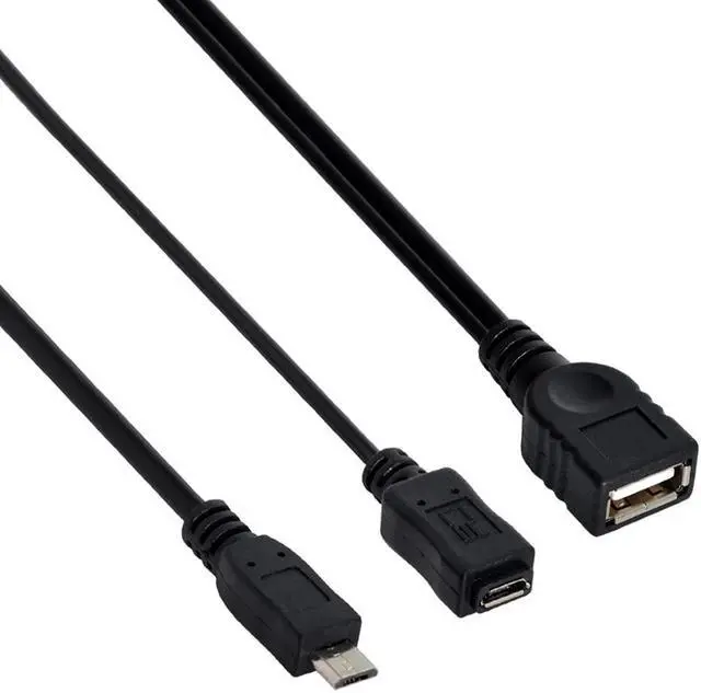 Alt view image 6 of 7 - USB 2.0 to Micro USB OTG Cable with Micro USB Power Supply Port