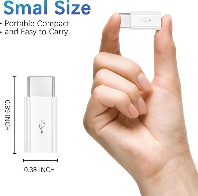 Alt view image 2 of 6 - Micro USB to USB C Adapter 2 Pack Micro-USB Female to USB-C Male OTG Adapter Compatible with Samsung Galaxy LG Huawei Type-C Phones Tablets and More