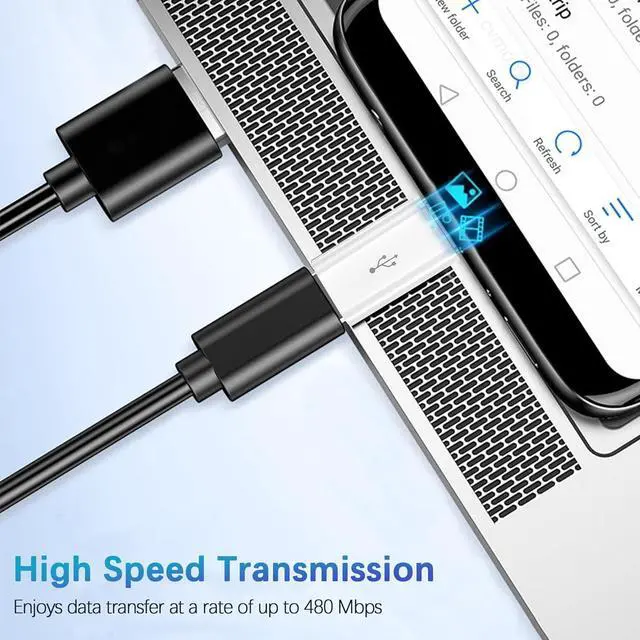 Alt view image 6 of 6 - Micro USB to USB C Adapter 2 Pack Micro-USB Female to USB-C Male OTG Adapter Compatible with Samsung Galaxy LG Huawei Type-C Phones Tablets and More