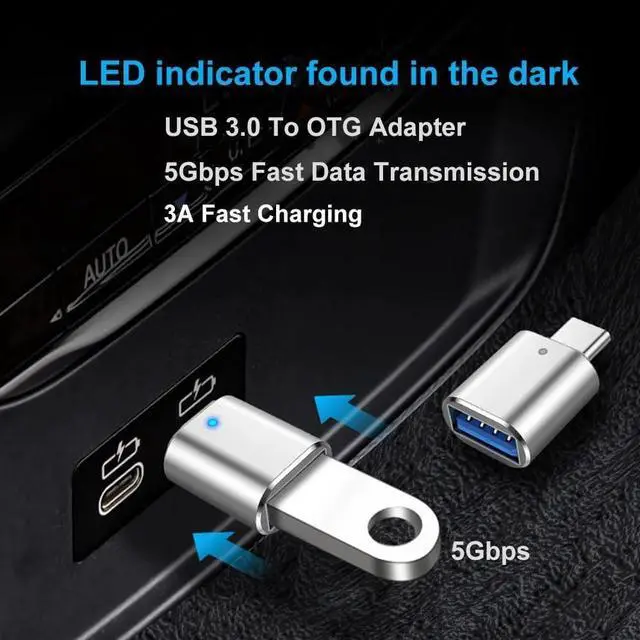 Alt view image 2 of 7 - USB C to USB Adapter [3-Pack] USB C Male to USB Female Adapter Compatible with iPhone 15 Samsung S23 Ultra MacBook Pro 2023/ Air 2022 iPad Pro/Mini Thunderbolt 4/3
