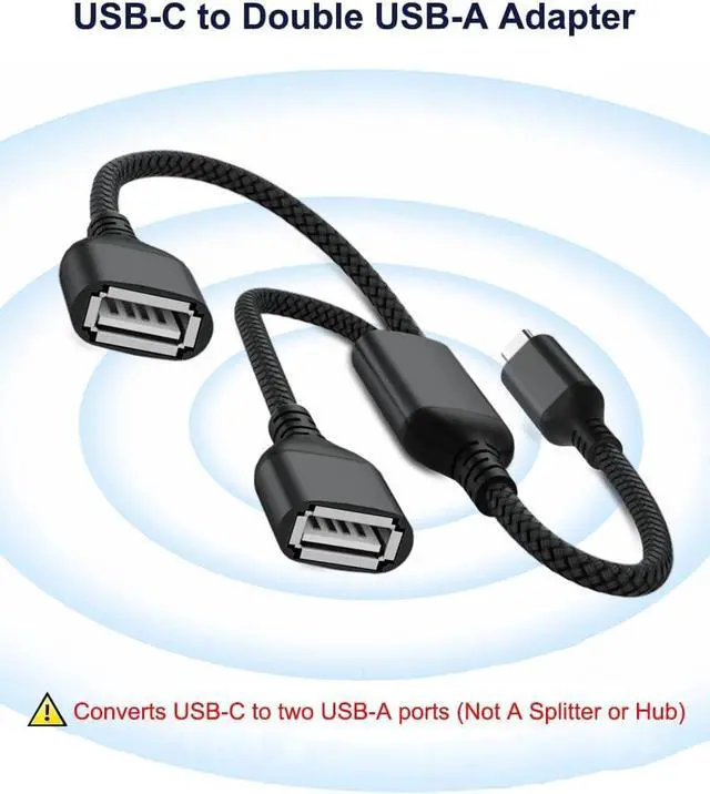 Alt view image 2 of 7 - USB-C OTG Splitter Y Cable Type C to Dual USB 2.0 Adapter C Male to Double Female Converter Split Cord for MacBook 2022 iPad 10 Air 5 Mini 6 Samsung Galaxy Note 10 20 S20 S21 S22 S23 Ultra Plus