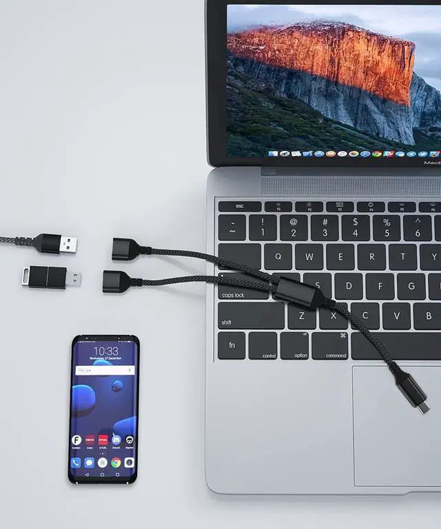Alt view image 7 of 7 - USB-C OTG Splitter Y Cable Type C to Dual USB 2.0 Adapter C Male to Double Female Converter Split Cord for MacBook 2022 iPad 10 Air 5 Mini 6 Samsung Galaxy Note 10 20 S20 S21 S22 S23 Ultra Plus