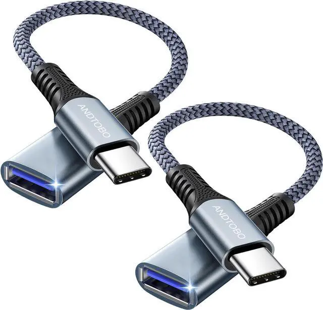 Main image of USB C to USB 3.0 OTG Adapter 2 Pack USB C Male to USB 3.0 Female OTG Cable Thunderbolt3 On The Go for Samsung Galaxy S20 S20+ Ultra S8 S9 MacBook Pro/Air