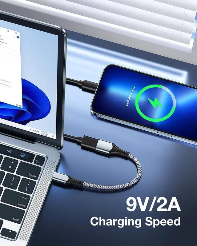 Alt view image 7 of 7 - USB C to USB 3.0 OTG Adapter 2 Pack USB C Male to USB 3.0 Female OTG Cable Thunderbolt3 On The Go for Samsung Galaxy S20 S20+ Ultra S8 S9 MacBook Pro/Air