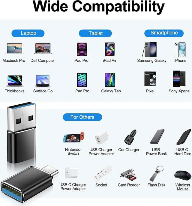 Alt view image 3 of 7 - ?????????? ???????????????? for USB to USB C Adapter with USB C Male to USB 3.0 Female OTG Converter for Apple Watch Ultra 8 9 iPhone 16 15 14 13 Pro Max Samsung S24 Nintendo Switch AirPods iPad