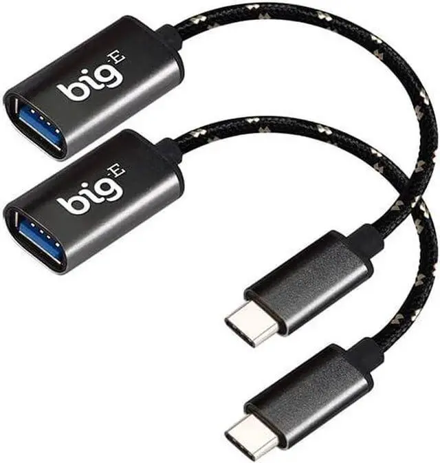Main image of USB C to USB 3.0 A Female (2 Pack) OTG Adapter Compatible with Your Samsung Galaxy Tab S7 S7+ S6 Lite S5e Plus for Full USB Braided Thunderbolt 3 On The Go Cable Connector(Gray)