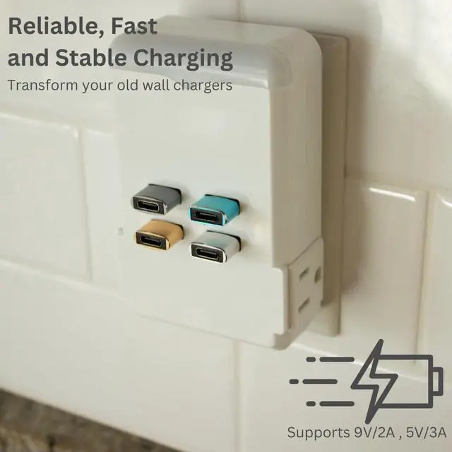 Alt view image 6 of 6 - USB C to USB A Charger Converter Adapter for iPhone 16/15/Pro/Pro Max/Plus/14/13/12 XS/XR/X Apple Watch Series iPad Samsung - Universal Compatibility (Black)