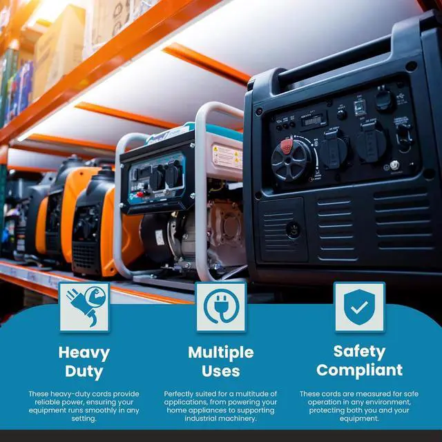 Alt view image 4 of 7 - IronBox Electric - NEMA 6-20 Extension Cord - 12/3 SJT Jacket, 20A, 250V Extension Cable - Compatible with Any Generator Equipped with a 6-20 Receptacle - Heavy Duty Cable (Molded, 10 Foot)