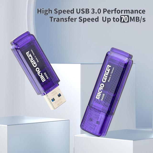 Alt view image 2 of 7 - Micro Center SuperSpeed 5 Pack 64GB USB 3.0 Flash Drive Gum Size Memory Stick Thumb Drive Data Storage Jump Drive (64G 5-Pack)