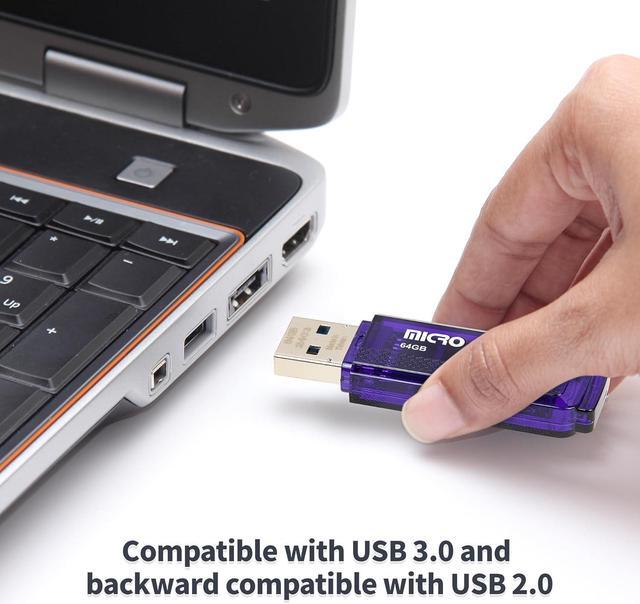 Alt view image 4 of 7 - Micro Center SuperSpeed 5 Pack 64GB USB 3.0 Flash Drive Gum Size Memory Stick Thumb Drive Data Storage Jump Drive (64G 5-Pack)