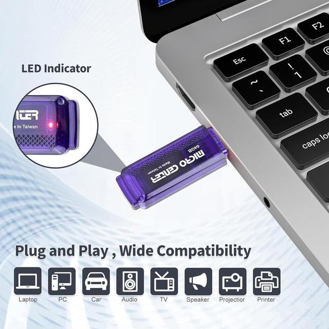 Alt view image 5 of 7 - Micro Center SuperSpeed 5 Pack 64GB USB 3.0 Flash Drive Gum Size Memory Stick Thumb Drive Data Storage Jump Drive (64G 5-Pack)