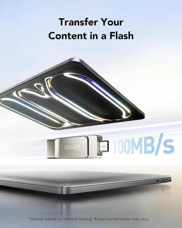 Alt view image 5 of 7 - D40E 128GB Dual Drive USB 3.2 Gen 1 Type-C? Jump Drive USB-C Flash Drive Metal Housing Swivel Design Thumb Drive (LJDD40E128G-BNSNG)