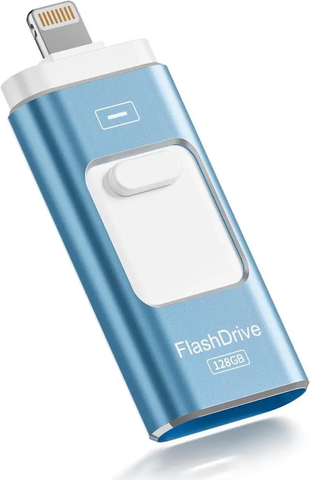 Main image of MFi Certified 128GB Flash Drive for iPhone Thumb Drive Photo Stick USB Memory Stick iPhone Flash Drive for Photos Videos High Speed Jump Drive Compatible for iPhone/iPad/Android/PC (Blue)