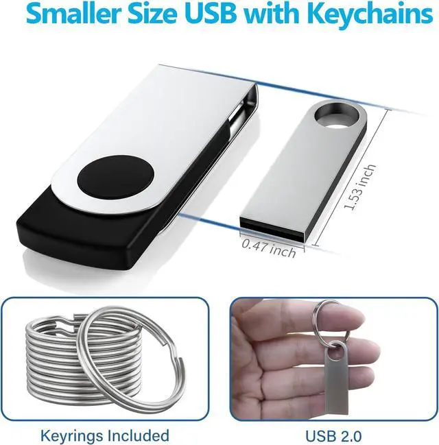 Alt view image 5 of 7 - 32GB USB Flash Drive 10 Pack Metal Flash Drive USB 2.0 Thumb Drives with Keychains USB Stick 32GB USB Drive Pendrive