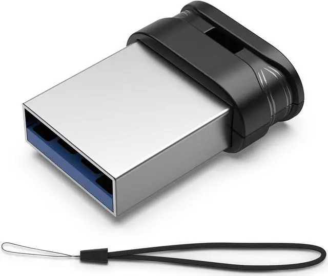 Main image of USB Stick 128GB USB 3.0 Flash Drive with Lanyard 128G Mini Fit Memory Stick Ultra Slim Thumb Drive Zip Drive for PC Desktop-Black