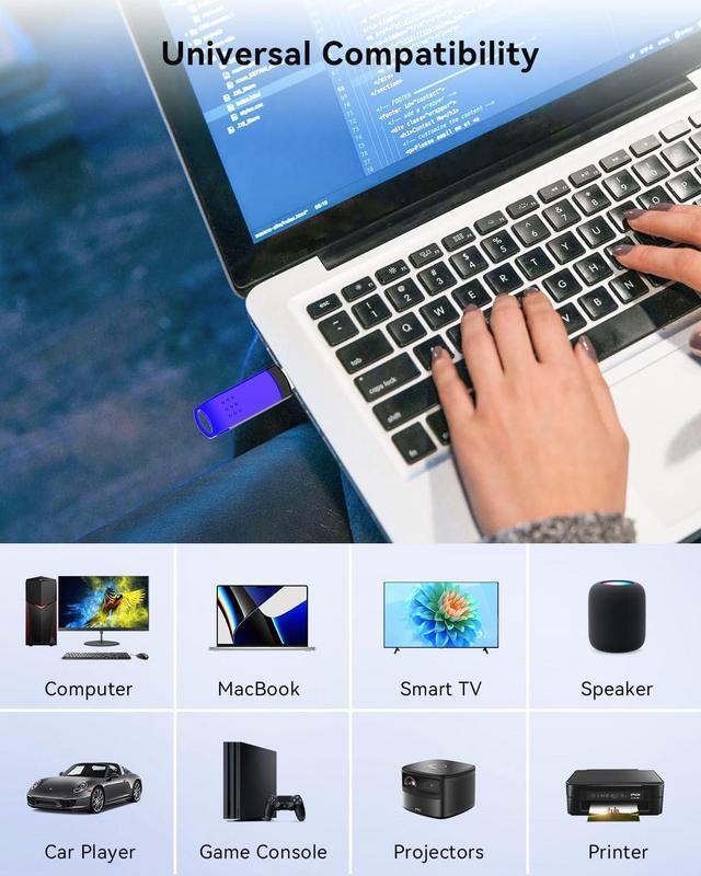 Alt view image 2 of 7 - 16GB Flash Drive 10 Pack USB 2.0 Thumb Drives Swivel USB Memory Stick Bulk USB Drive with LED Light Stylish Colorful Pen Drive for Photo Video File Music  Green Red Black Blue Yellow 16 G
