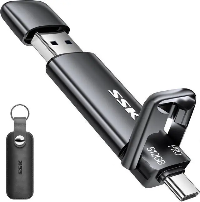 Main image of 512GB SSD USB C Stick up to 1000MB/s Fast Thumb Drive Dual Drive Type-C + USB A 3.2 Gen 2 External Solid State Drives USB Memory Stick for iPhone 15/PS4/Android Phone/Tablet/Windows/Mac