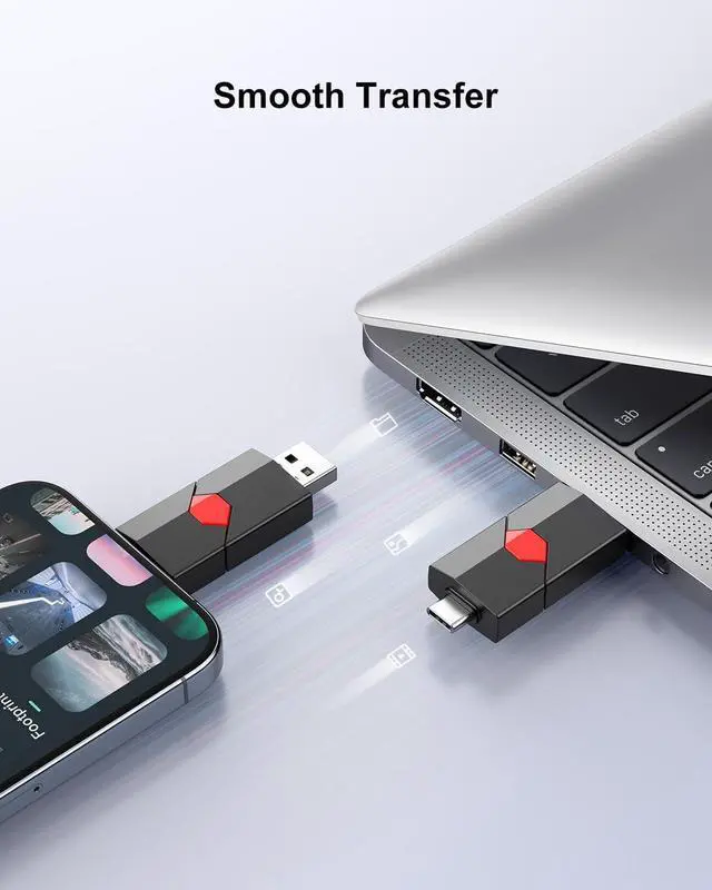 Alt view image 7 of 7 - 128GB USB C Flash Drive Dual Drive Type C + USB A 128GB USB 2.0 Drive Push-Pull USB-C Memory Stick USB C Thumb Drive for iPhone 15 Smartphone Tablet Computer